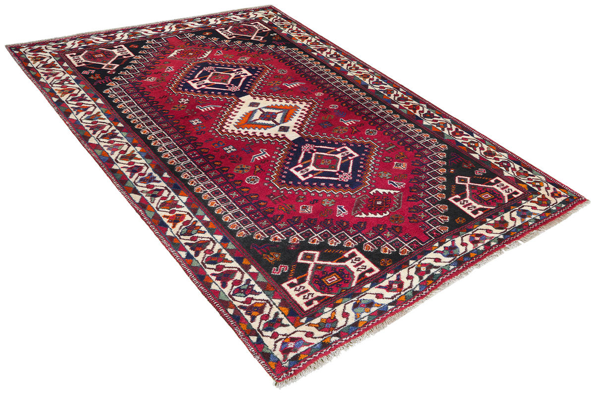 TEPPICH Gashgai Rot 203/159 cm Schurwolle - Rot, Textil (159/203cm) - Looma