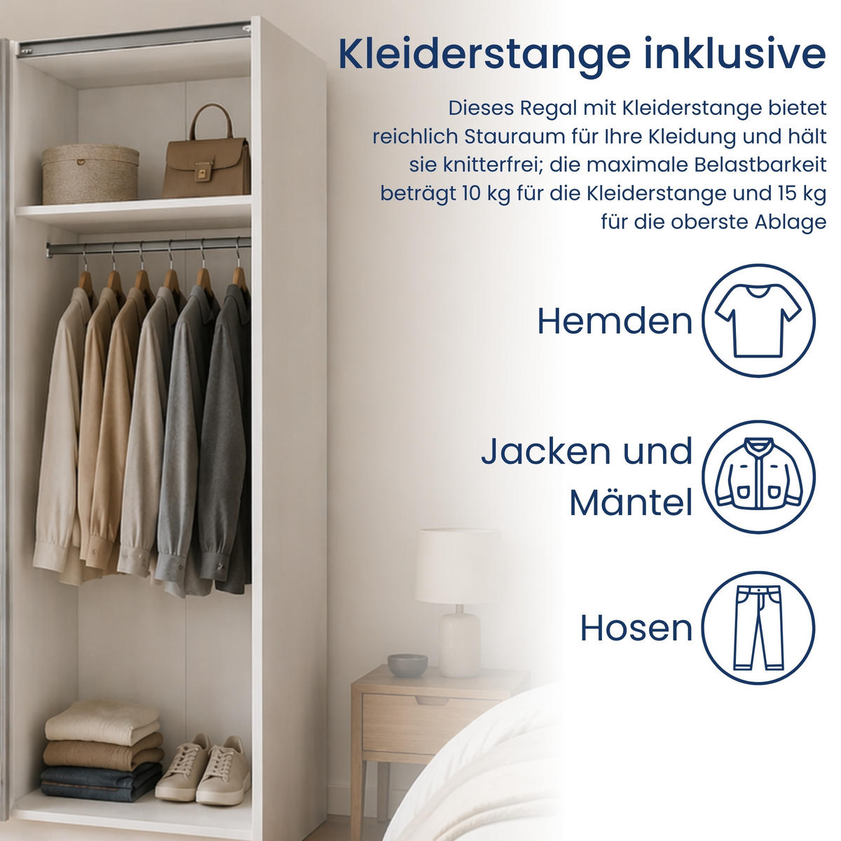 SCHUIFKAST 2-Türen 180 cm mit Spiegel in Weiß - Weiß, Holzwerkstoff (62/198.5/180.6cm) - Home Collective