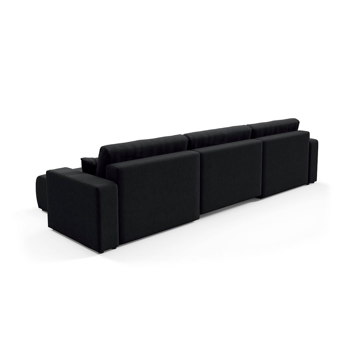 PANORAMASOFA Giulia 5 Sitzplätze Schwarz - Schwarz, Holz (344/82/149cm) - Petits-meubles