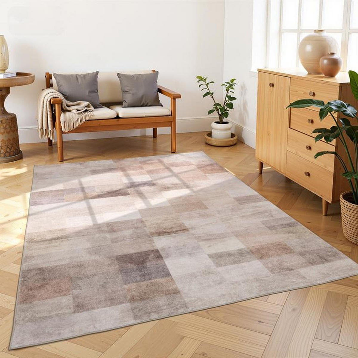 DESIGNTEPPICH Aria Beige/Braun 120x170 cm - Multicolor, Textil (120/170cm) - Vercai Rugs