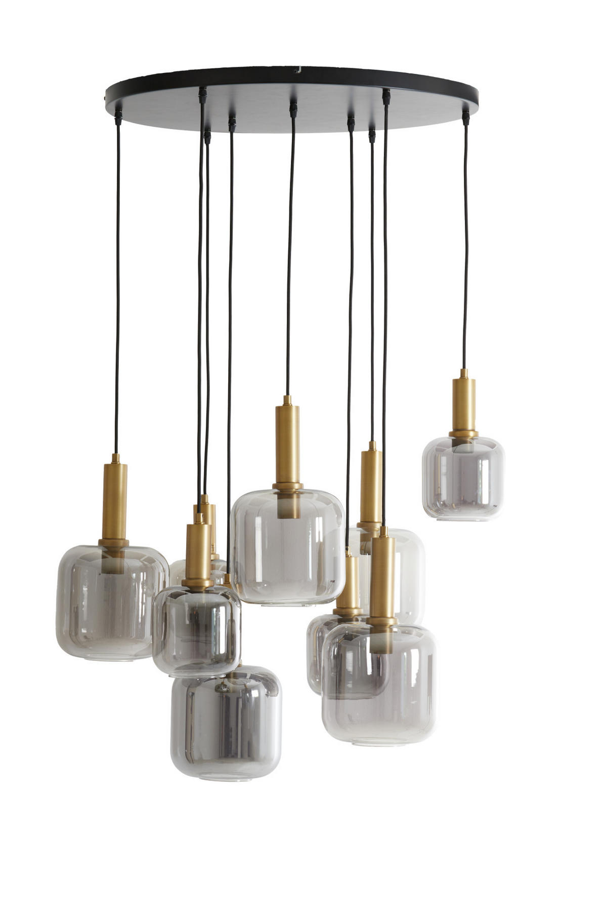 HÄNGELAMPE Lekar Bronze Ø83,5/79,5 cm - Bronzefarben, Glas (83.5/83.5/79.5cm) - Light & Living