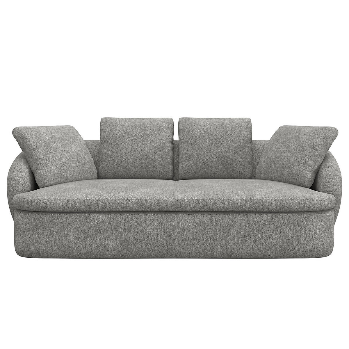 3-SITZER SOFA - Grau, Textil (217/74/102cm) - home24