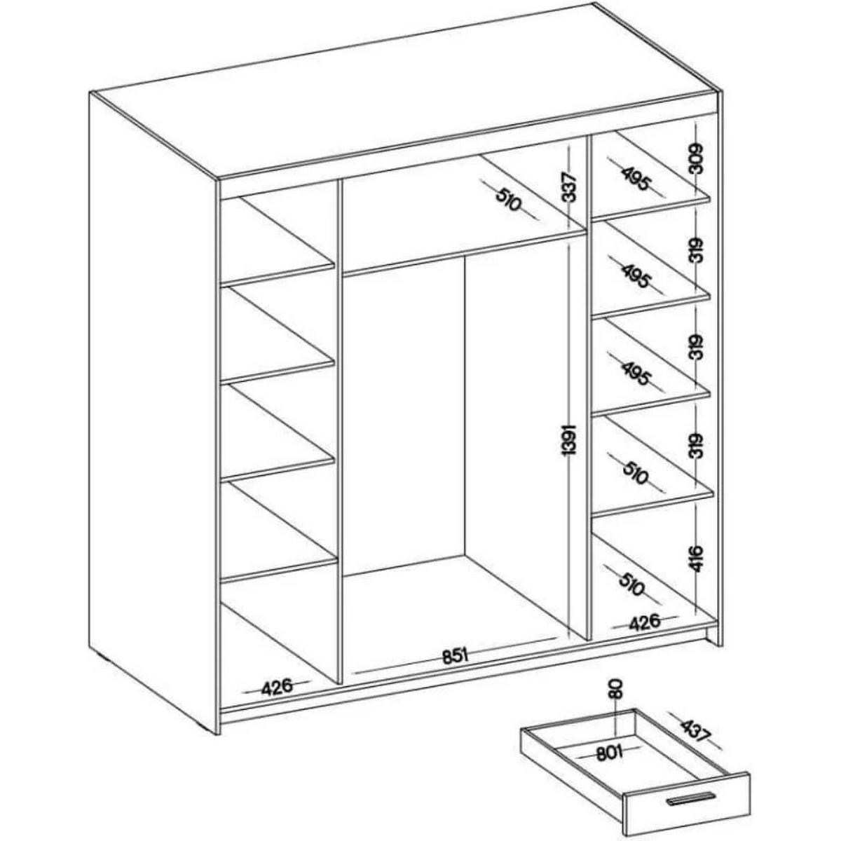 DREHTÜRENSCHRANK Elena mit 4 Türen und 2 Schubladen, mit Aufsatz Sonoma Eiche - Sonoma Eiche, Holzwerkstoff (176/245/53cm) - Beautysofa