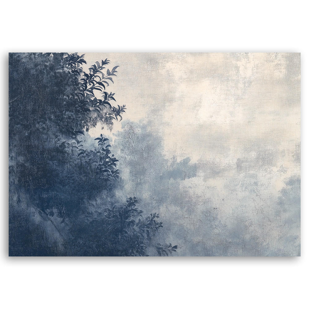 WANDBILD baum wald - Blau, Textil (60/40cm) - Feeby