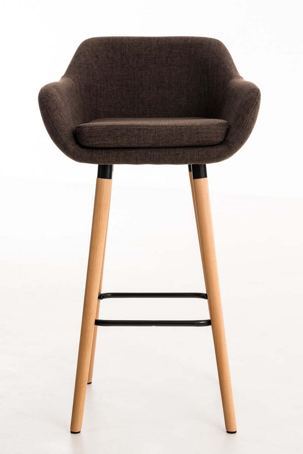 BARHOCKER Grande, 2er Set, Gestell Holz, Stoff Braun - Braun, Holz/Textil (55/99/46cm) - TPFLiving