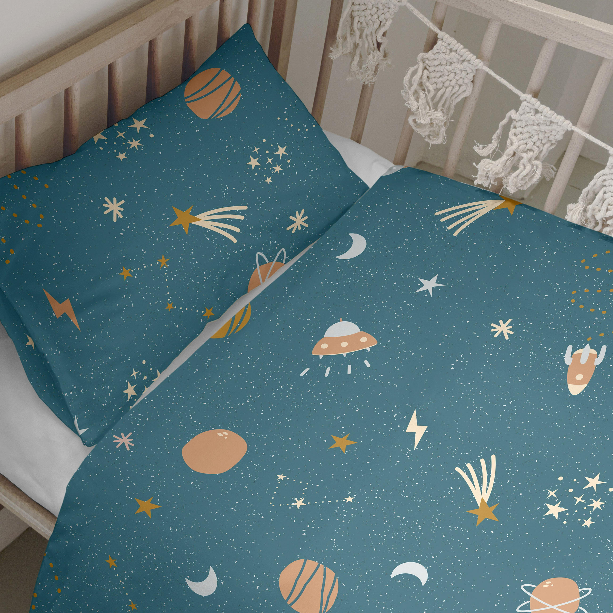 BETTBEZUG 2er-Set teiliges mini universe 115x145 cm (kinderbett) mehrfarbig - Multicolor, Textil (115/145cm) - Happy Friday