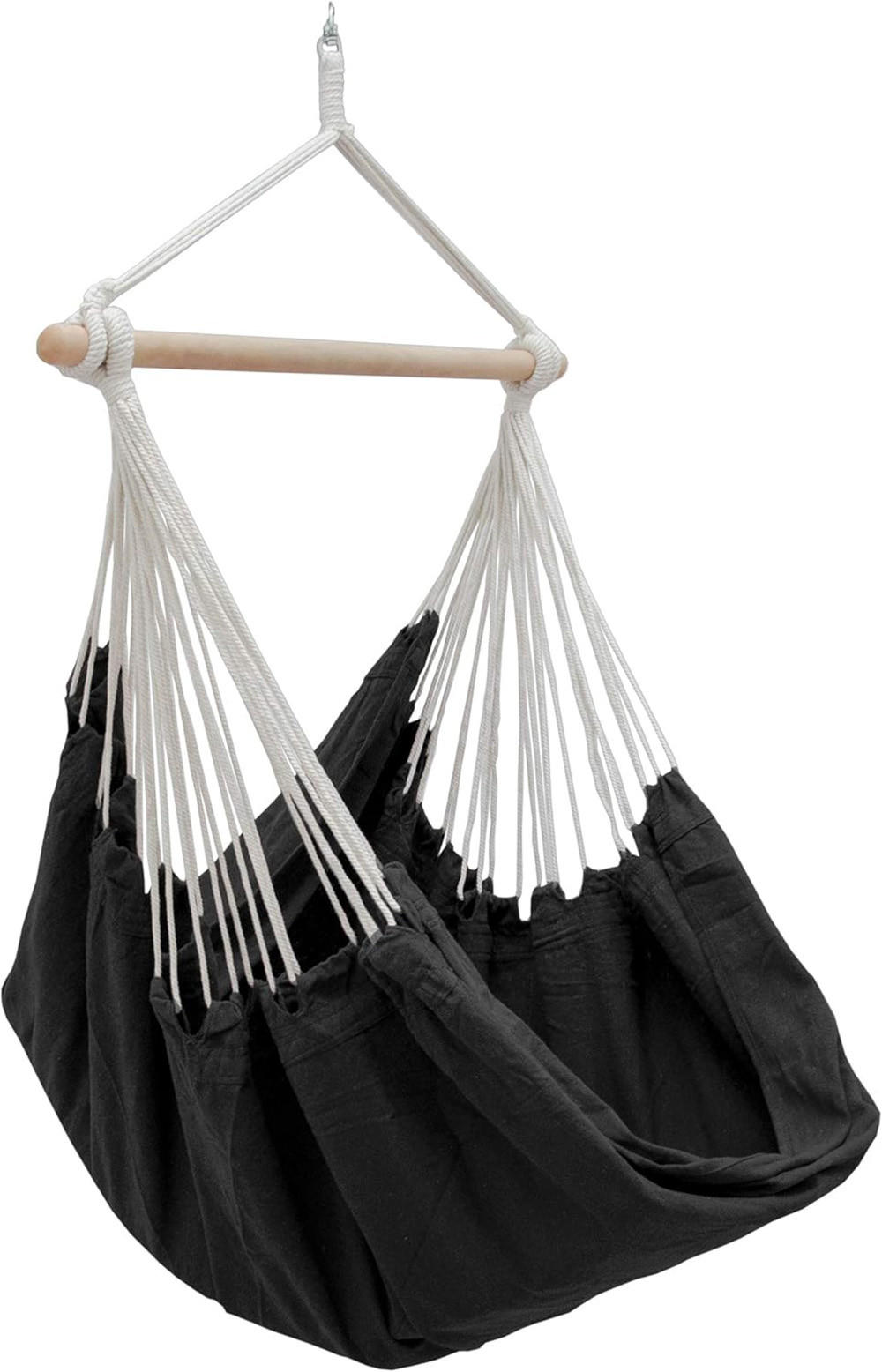 XXL-HÄNGESESSEL 185/130 cm Belastbar bis 150 kg Schwarz - Schwarz, Textil (130/155/185cm) - Amanka