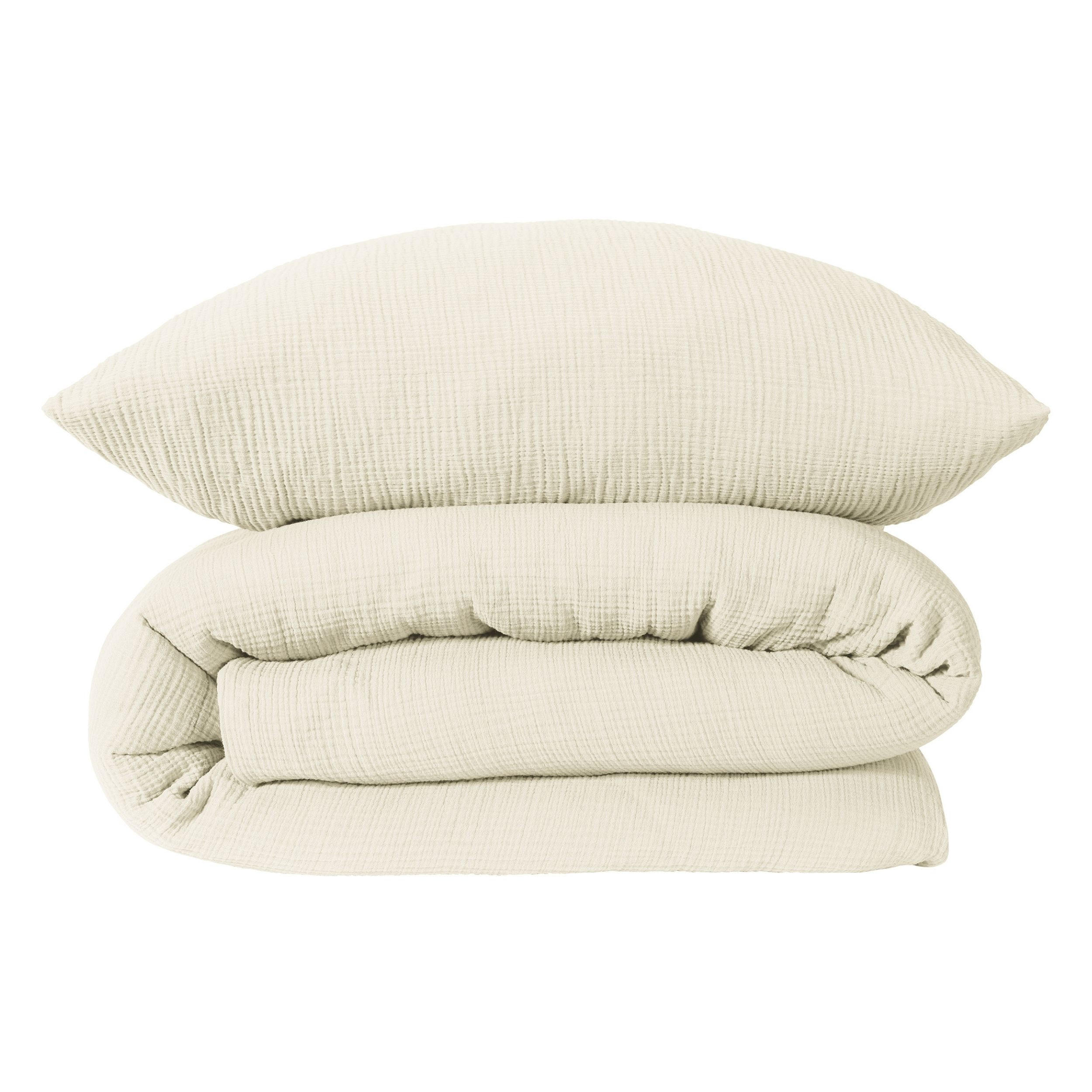 BETTWÄSCHESET Molly - Musselin - 2-teilig - 135 x 200 cm - Offwhite - Weiß, Textil (135/200cm) - SCHIESSER