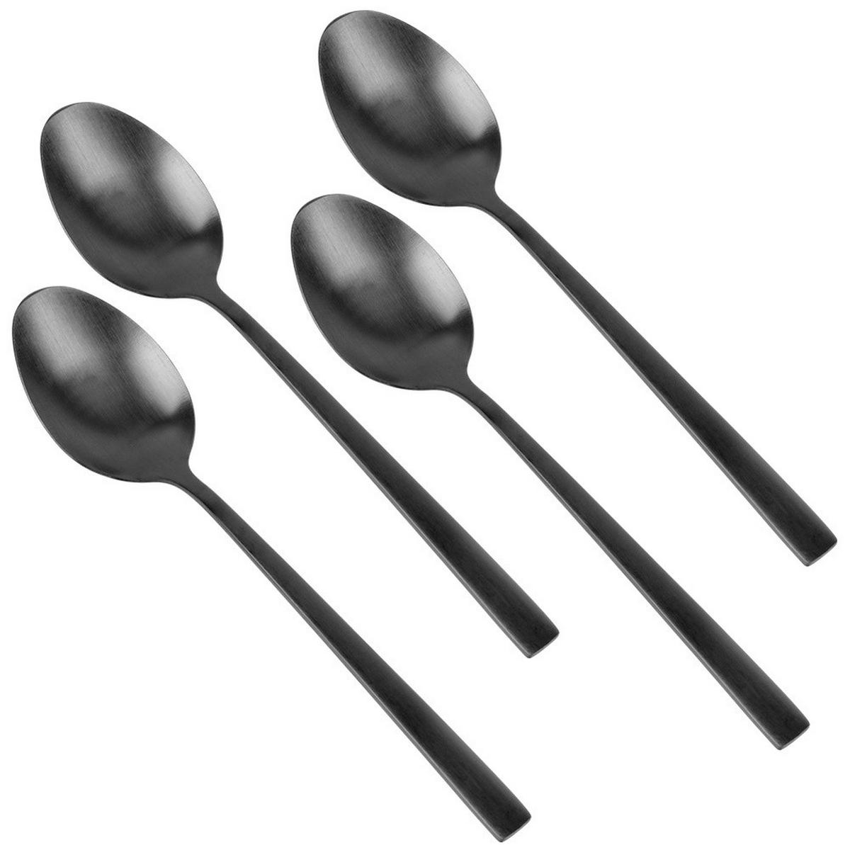TEELÖFFEL Stahl 4 Stück. Schwarz - Schwarz, Metall - Excellent Houseware