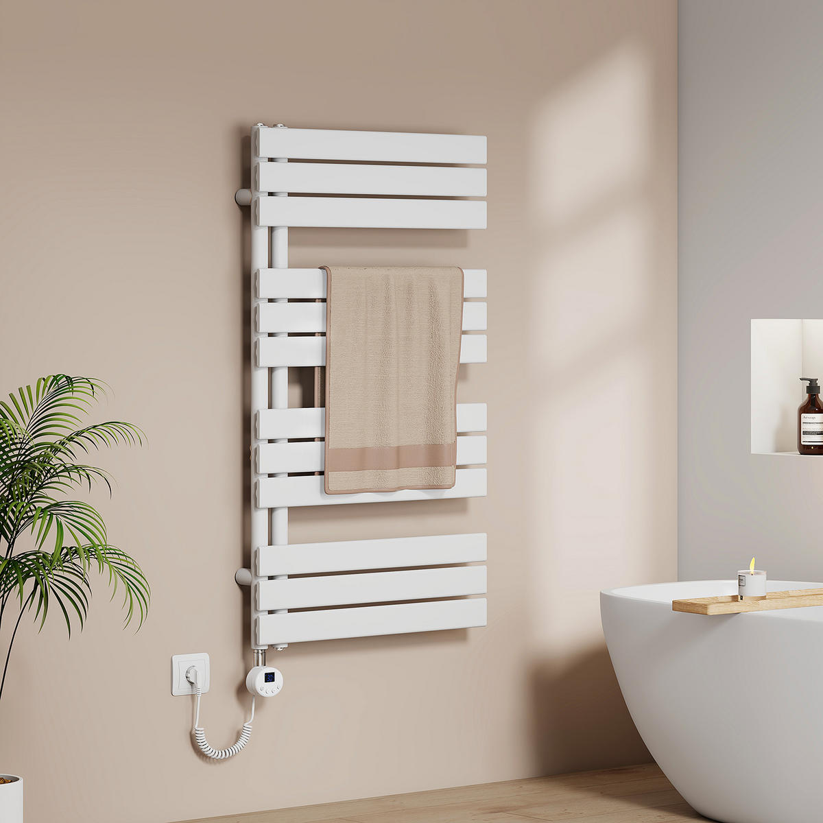 HEIZKÖRPER Elektrisch WLAN Thermostat Weiß - Weiß, Metall (60/104.1/5.9cm) - EMKE