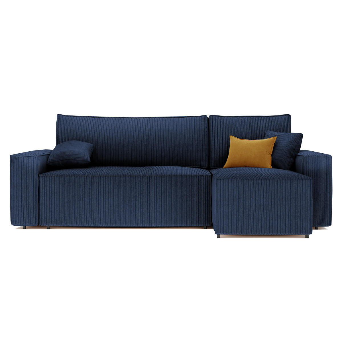 ECKSOFA Paris mit Schlaffunktion Cord - Blau, Textil (244/155cm) - Idohome
