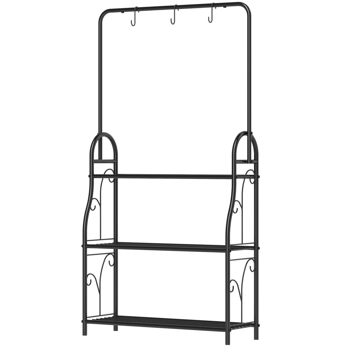 BLUMENREGAL DE-05460 3 Stufen, mit Hängehaken Schwarz - Schwarz, Metall (25/137/75cm) - ComfortXL
