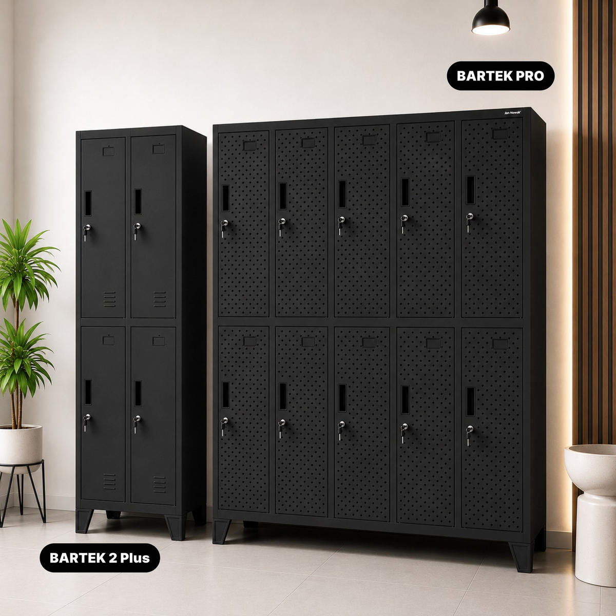 ARBEITSSCHUTZ-KLEIDERSCHRANK BARTEK PRO 172x136x45 cm - Schwarz, Metall (136/172/45cm) - Jan Nowak