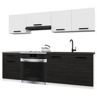 KUCHYNSKÁ linka Italia 1 180 cm, s pracovnou doskou, biela-eben matná - čierna/biela, drevo (180/143/60cm) - B BELINI GROUP