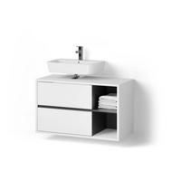 WASCHBECKENUNTERSCHRANK Vomano Weiß 100 x 60 cm - Anthrazit/Weiß, Holzwerkstoff (100/60/45.5cm) - Livinity®