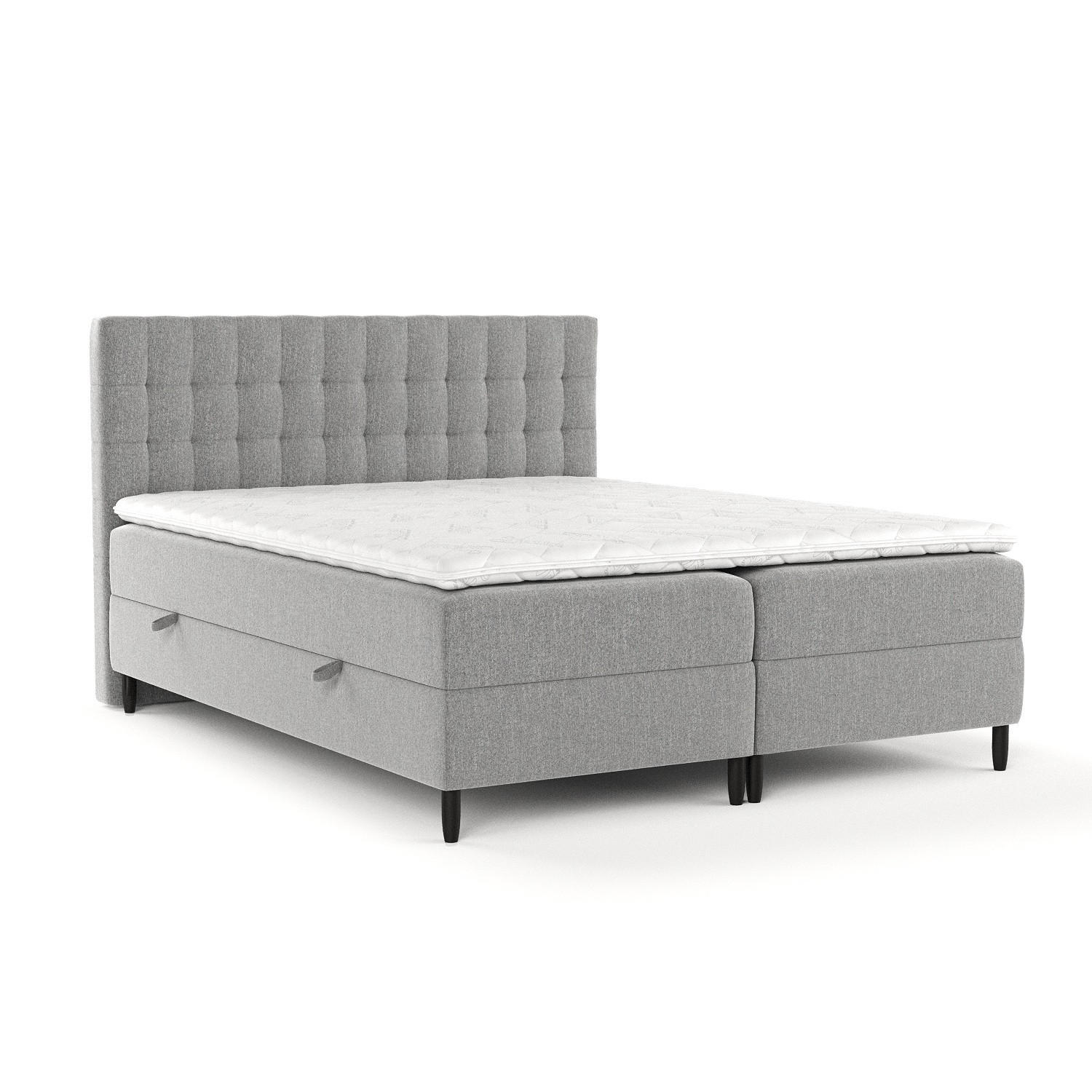 BOXBETT Divine Grau 140/200 cm - Schwarz/Grau, Holz/Holzwerkstoff (140/200cm) - Maison de Reve