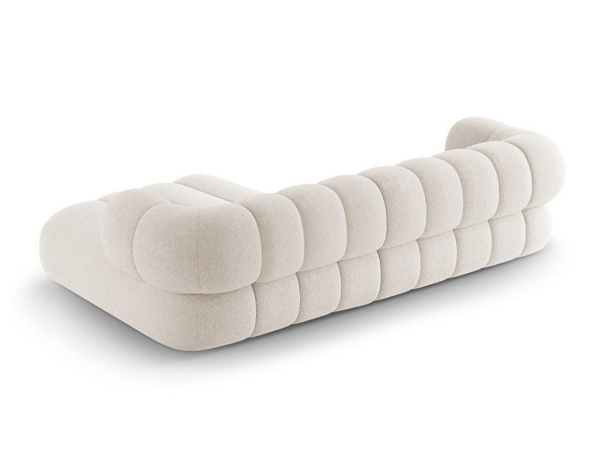 ECKSOFA Koge aus Chenille-Stoff leichtes beige 5 Sitzplätze - Creme, Textil (165/270cm) - Cosmopolitan Design