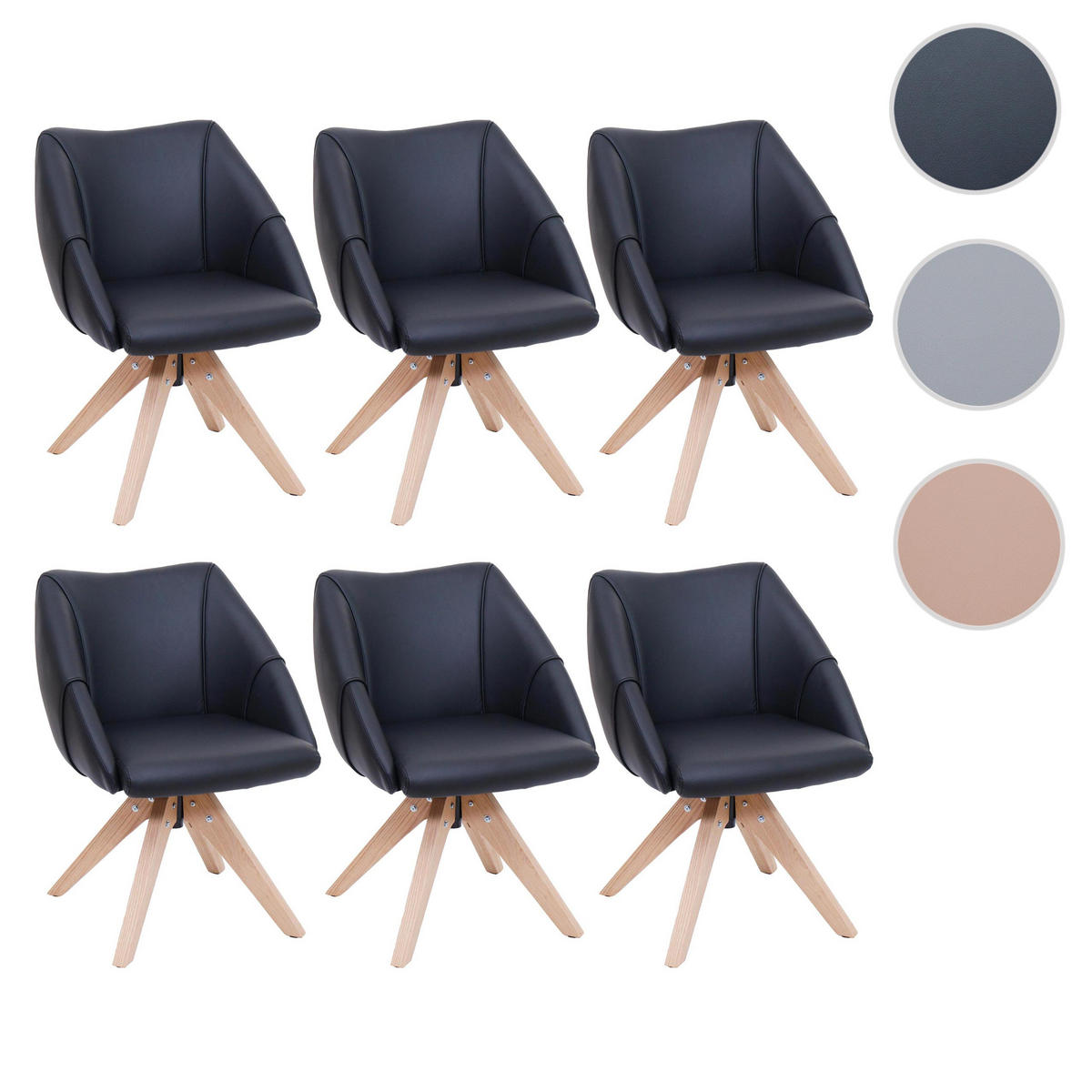 ESSZIMMERSTUHL Schwarz 6er-Set - Schwarz, Kunststoff (57/85/60cm) - MCW