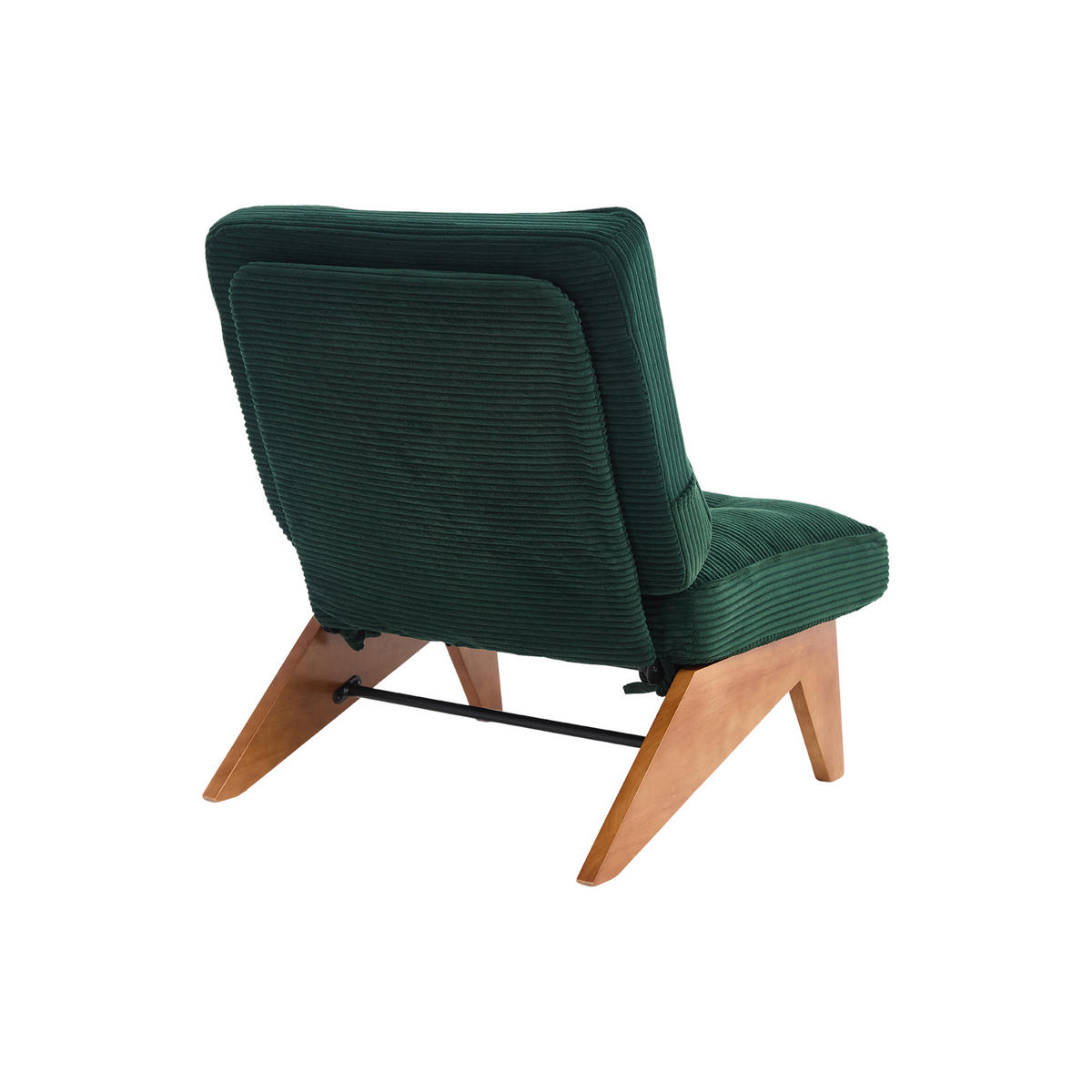 RELAXSESSEL verstellbare Rückenlehne mit Lendenkissen, DE-42243, Dunkelgrün - Grün, Holz (73/90/127cm) - ComfortXL