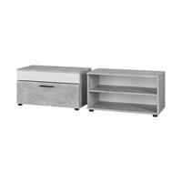 WOHNZIMMERSCHRÄNKE Berno Beton/Weiß 2 Teile - Weiß/Grau, Holzwerkstoff (70.8/38.9/35.3cm) - Vicco