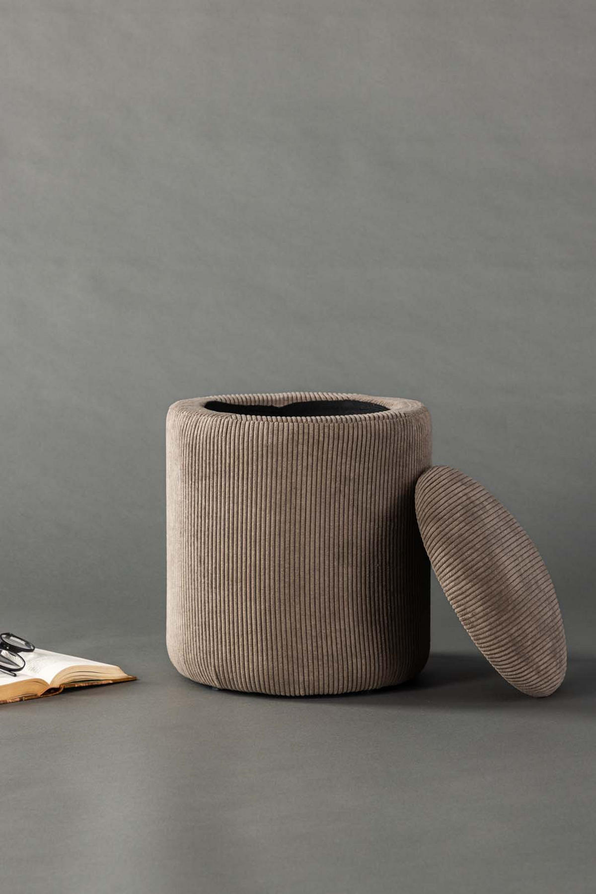 PUFF Limpen 32 x 32 x 40 cm – brun - Brun, Textil (32/40/32cm) - ebuy24
