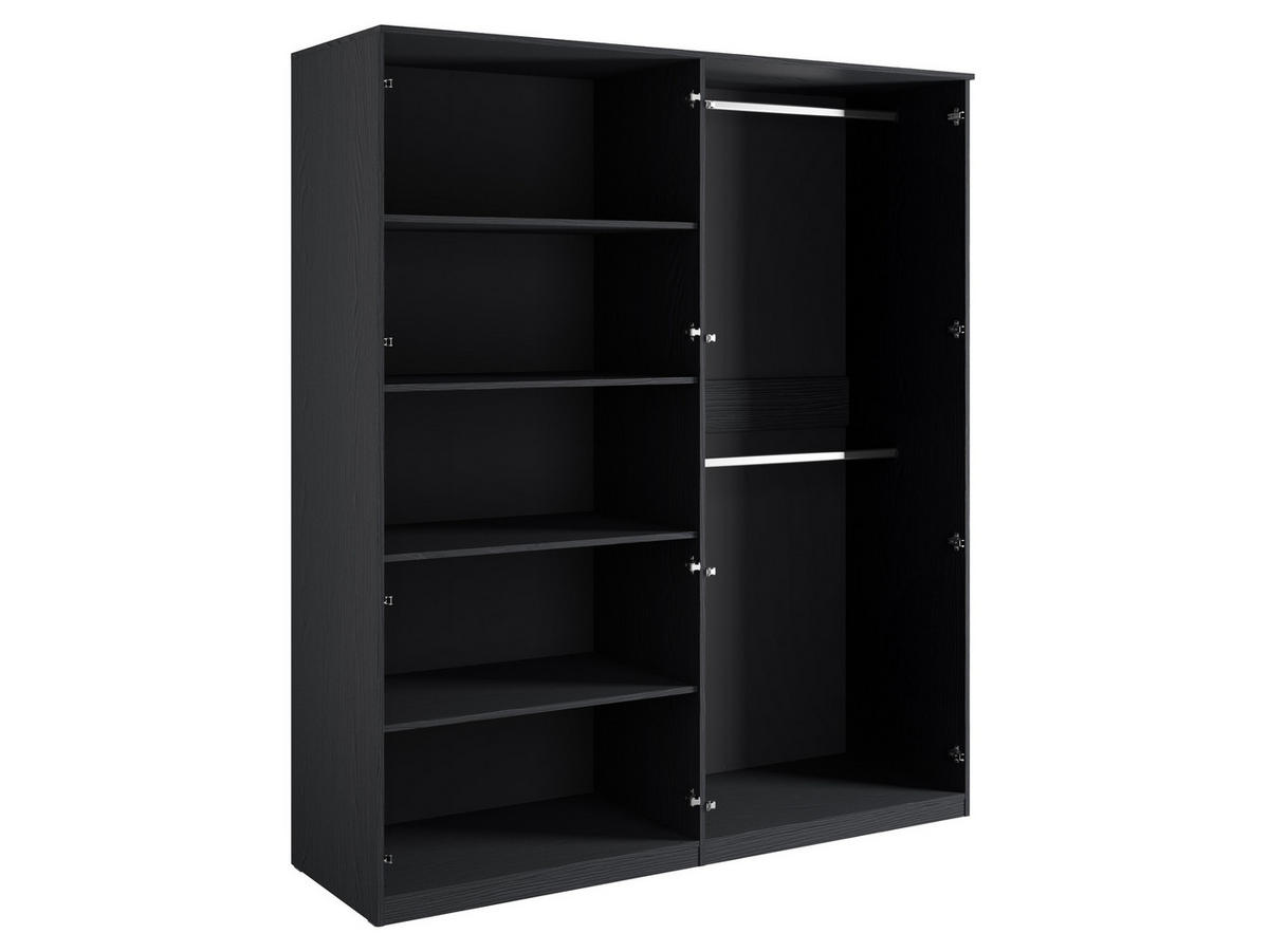 KLEIDERSCHRANK Graphitschwarz 180/210/59 - Graphitfarben, Holzwerkstoff (180/210/59cm) - RAUMHIRSCH FURNITURE