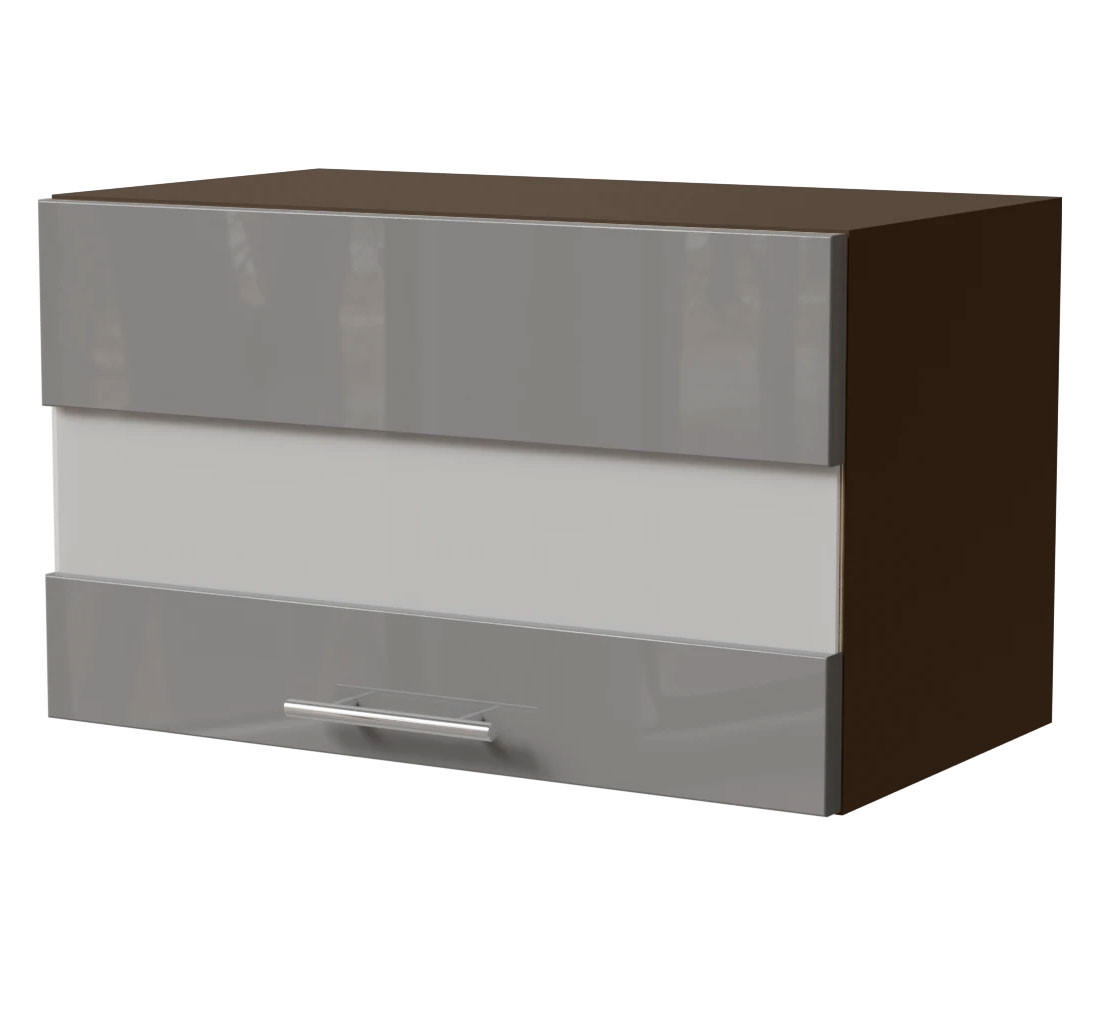 KLAPPHÄNGESCHRANK Essen W4BS/60/LAM Grau Hochglanz / Lava Matt 60 / 32,5 / 36cm - Dunkelgrau/Grau, Holz/Holzwerkstoff (60/36/32.5cm) - Feldmann-Wohnen