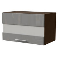 KLAPPHÄNGESCHRANK Essen W4BS/60/LAM Grau Hochglanz / Lava Matt 60 / 32,5 / 36cm - Dunkelgrau/Grau, Holz/Holzwerkstoff (60/36/32.5cm) - Feldmann-Wohnen