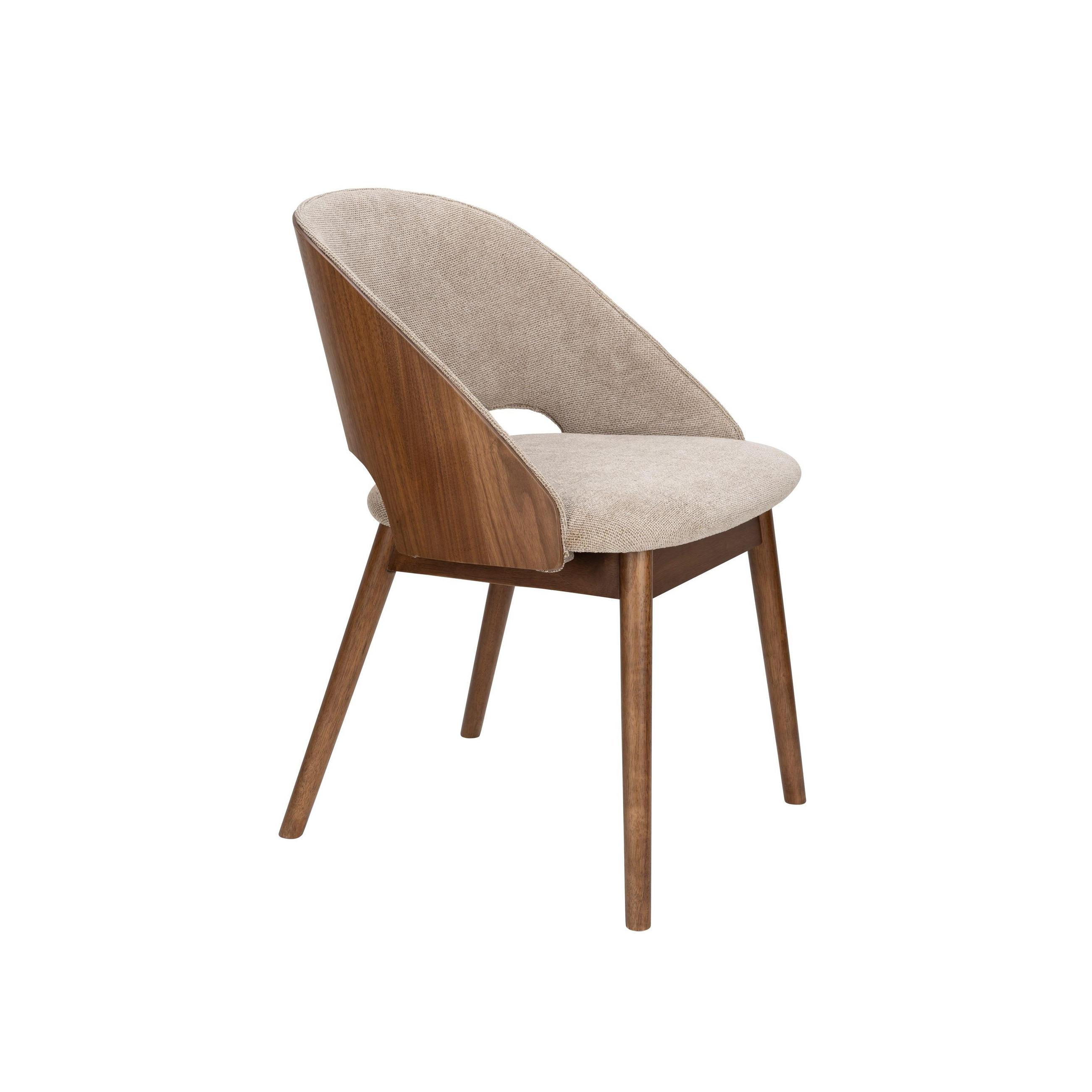 ESSZIMMERSTUHL Velore Nussbaum/ Beige - Beige, Kunststoff (49/78/58cm) - Dutchbone