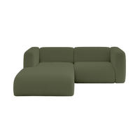 ECKSOFA Ottomane Links MIRA-L1 227x179x89 Grün Bouclé - Schwarz/Olivgrün, Holzwerkstoff/Kunststoff (227/179cm) - ALTDECOR