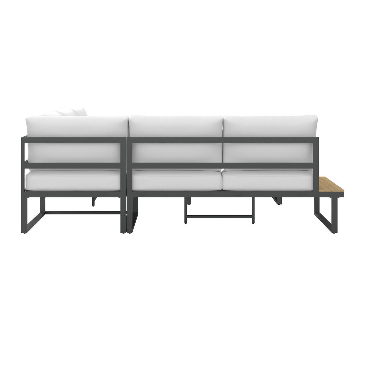 LOUNGEGARNITURSET Arianna Weiß Metall/Outdoorstoff - Creme, Metall - Bessagi Garden