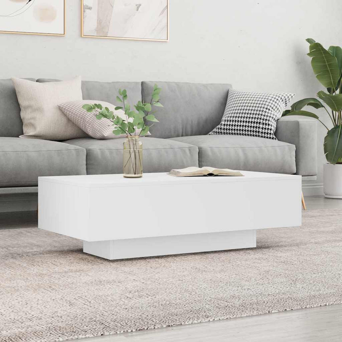 COUCHTISCH Weiss 100/49,5/31 Cm Holzwerkstoff - Weiß, Holzwerkstoff (100/49.5/31cm) - vidaXL