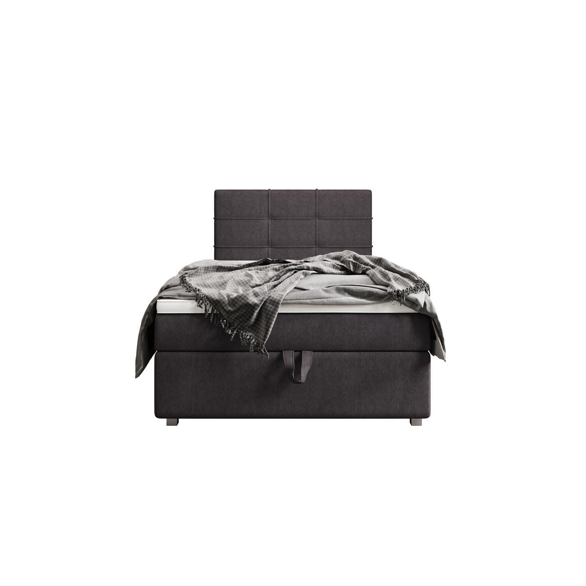 BOXBETT FADO 1 100x200, mit Matratze H3 und Topper, Cosmic 97 - Grau, Holz/Kunststoff (100/200cm) - Bedante