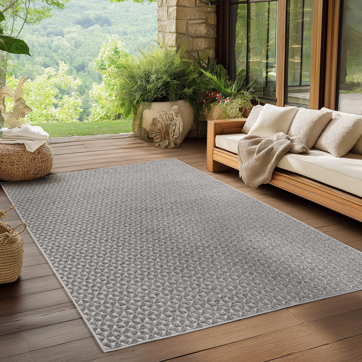 OUTDOORTEPPICH Timaro 140x200 cm Grau - Grau, Textil (140/200cm) - Villa Möbel