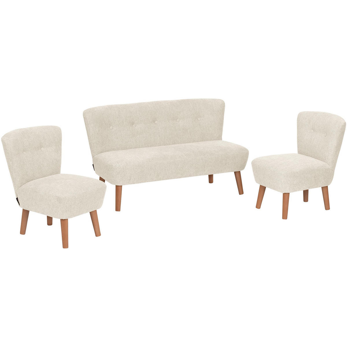 KINDERSOFA 2-Sitzer Katya Flachgewebe creme - Creme, Kunststoff (91/54/50cm) - 58aufmkessel