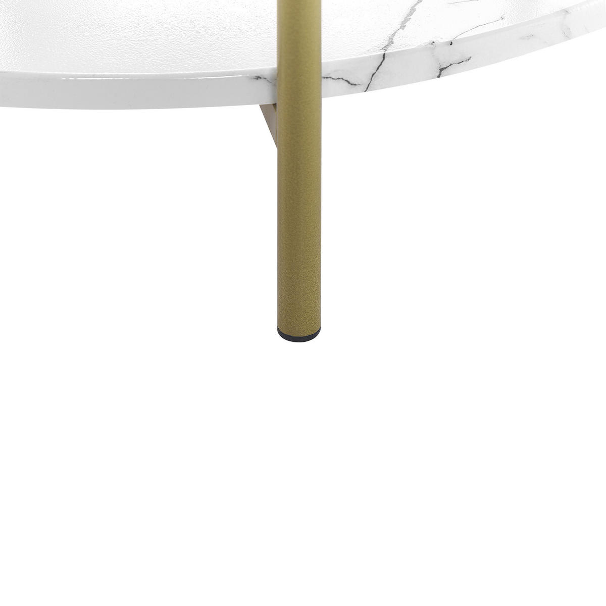 BEISTELLTISCH Marmor Optik weiß/gold 40 cm Reva - Goldfarben/Weiß, Holzwerkstoff (40/40/51cm) - Beliani