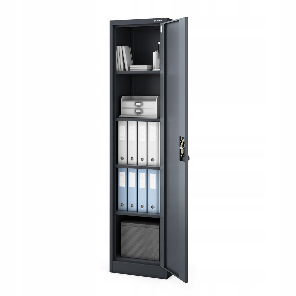 BÜRO Aktenschrank ALEX - Anthrazit, Metall (45/185/40cm) - Jan Nowak