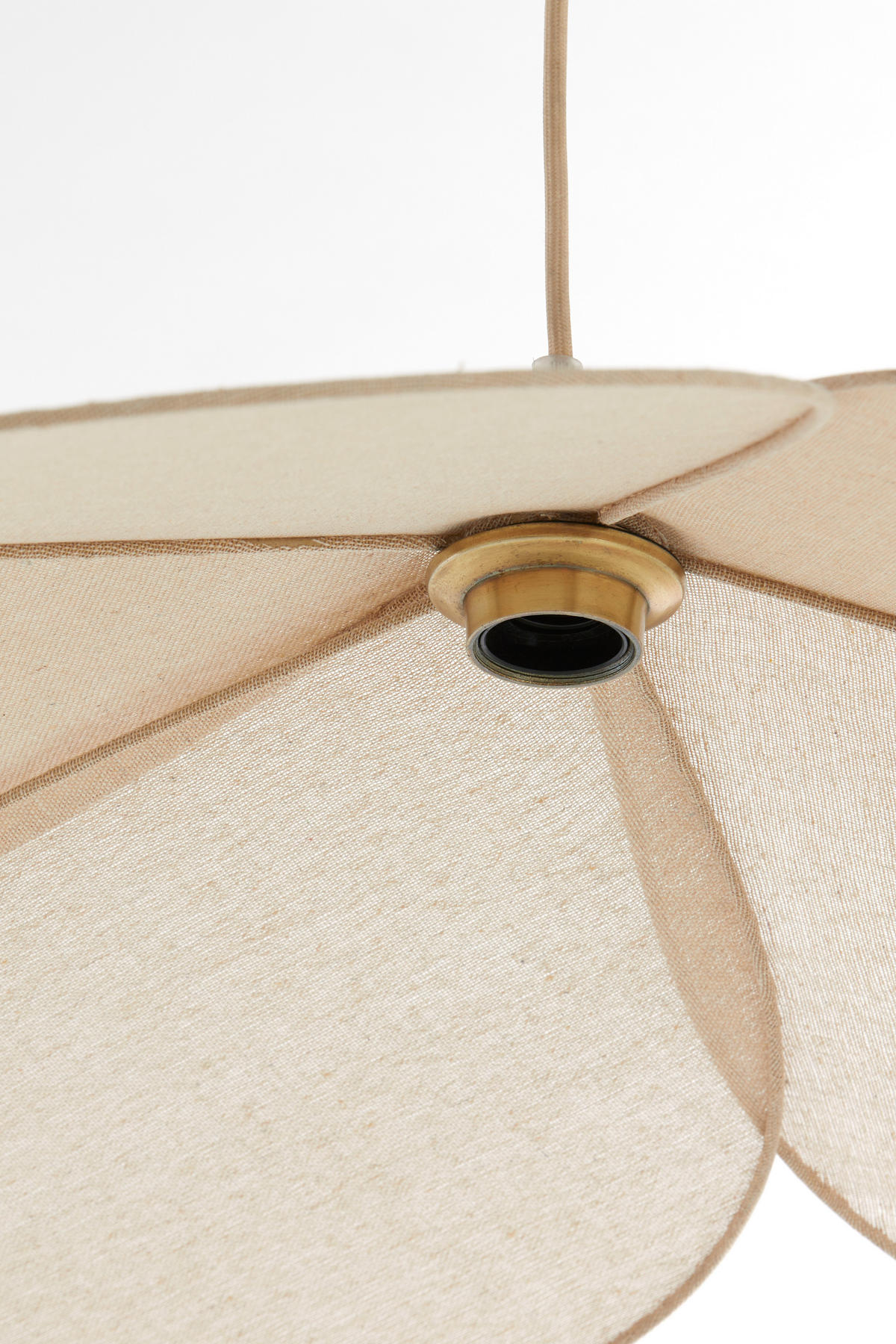 HÄNGELAMPE Fyano Braun Ø79/20 cm - Braun, Textil (79/79/20cm) - Light & Living