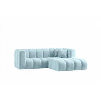 ECKSOFA Modulares In L-Form, Velvet-Stoff Riviera, Babyblau, Rechts, GRAND - Hellblau, Holz (227/179cm) - Kaiser Möbel