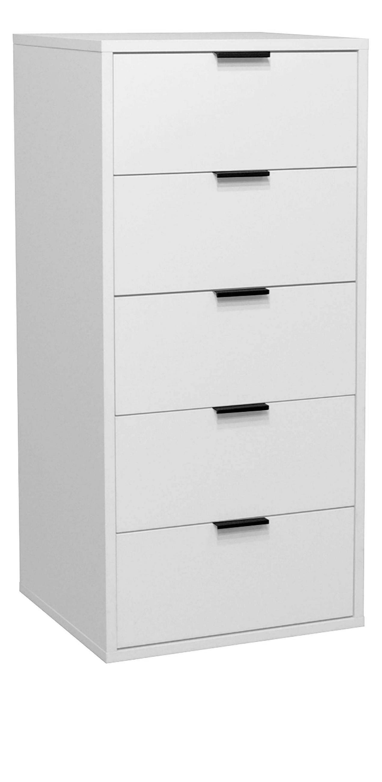 KOMMODE Erna 51x45x108 Kreidegrau matt Lack - Hellgrau, Holzwerkstoff (51/108/45cm) - 58aufmkessel