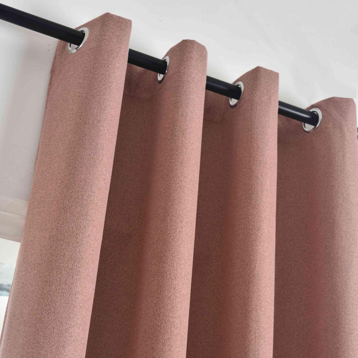 VORHANG 2ER SET »München Dark« HxB 225x145 cm Altrosa - Altrosa, Textil (145/225cm) - Gardinenbox