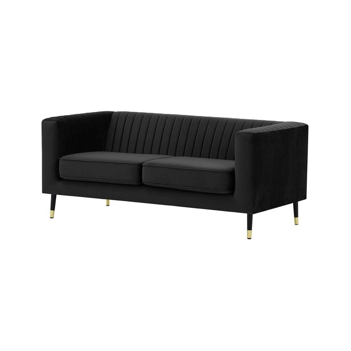 ZWEISITZER-SOFA Slender-Velluto 20 - Schwarz, Holz/Textil (170/71/83cm) - SLF24