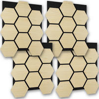 AKUSTIKPANEELE Sonic Shield, je 76 x 62 x 1,8 cm, Größe flexibel anpassbar, Eiche hell - Eichefarben, Holz (62/1.8/76cm) - tectake