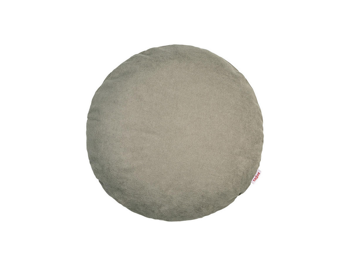 KISSENHÜLLE Rund FarbTon Chenille-Haptik greig-taupe 40 cm Ø - Taupe, Textil (40/40cm) - beties Heimtextil