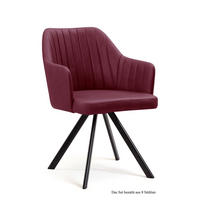 ARMLEHNSTUHL (8er-Set) Delia 58x81x60 Schwarz/Marsala - Brombeere/Schwarz, Kunststoff (60/81/58cm) - 58aufmkessel