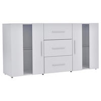 SIDEBOARD LED 140x35x70cm TV-Schrank Lowboard Stauraum - Weiß, Holzwerkstoff (35/70/140cm) - FLIEKS