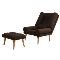 SESSEL Lola mit Fußhocker Rückenlehne 5-stufig einstellbar, braun - Braun, Holz/Kunststoff (75/100/60cm) - Margaret Hadas24