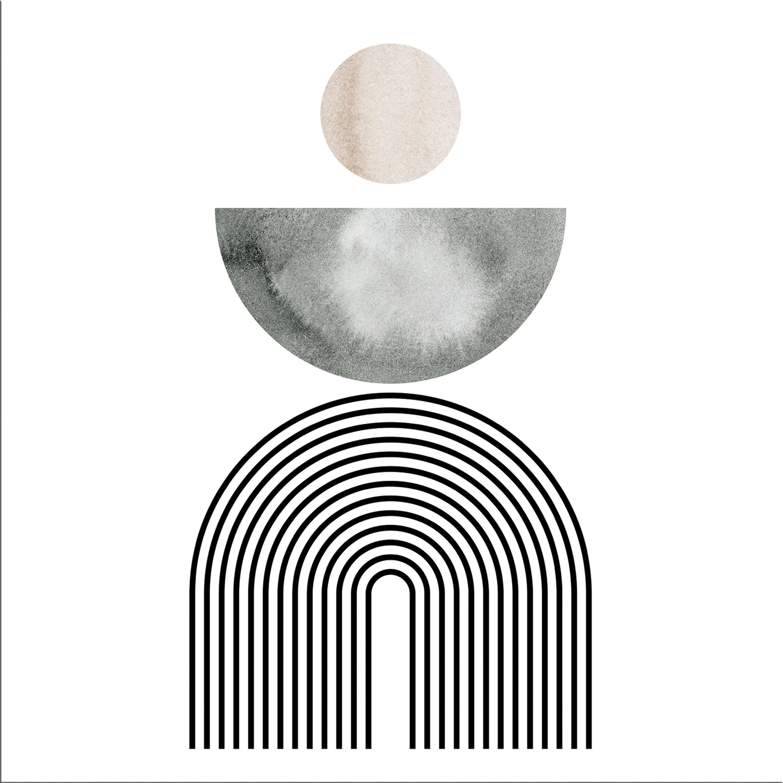 GLASBILD 50x50 cm abstrakte Formen - Beige, Glas (50/50cm) - artissimo