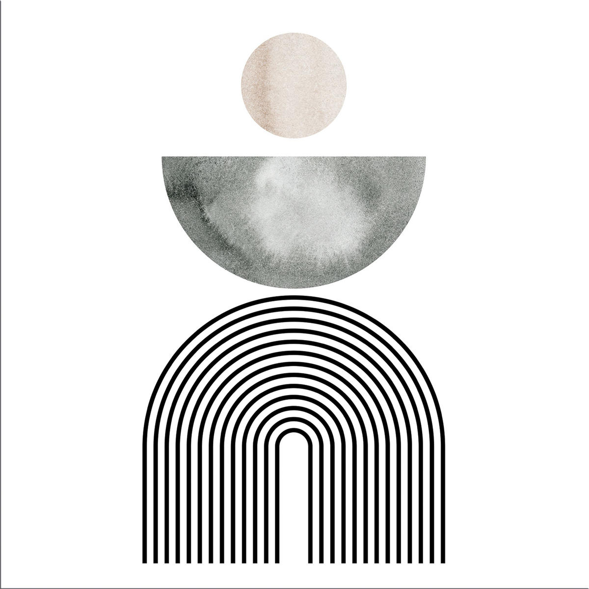 GLASBILD 50x50 cm abstrakte Formen - Beige, Glas (50/50cm) - artissimo