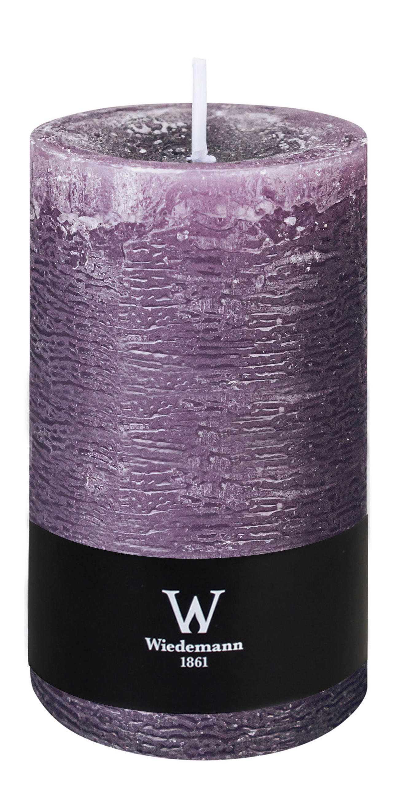 STUMPENKERZE Rustik Marble Style Mauve Lila 190 x Ø 98 mm, 1 Stück - Mauve, Paraffin (10/19cm) - Wiedemann Kerzen